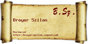 Breyer Szilas névjegykártya
